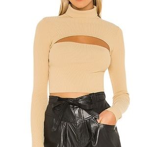 Tasha Cut Out Sweater in Toast